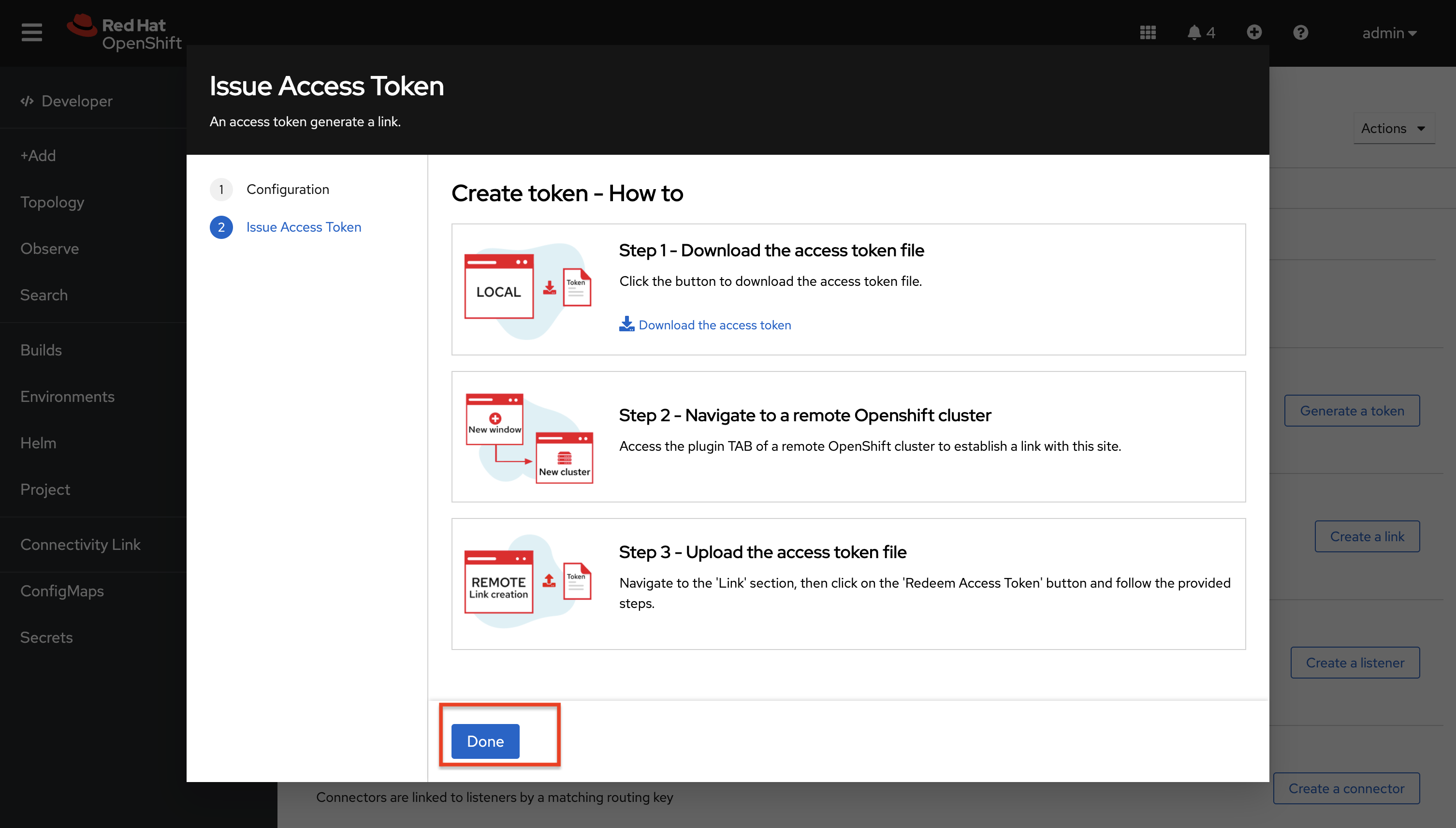 token done screen